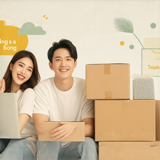 搬家如歌的主題圖片，展示了何麥枒與唱見在台北安置新居的過程，運用創意的打包秘訣與專業服務，讓搬家變得輕鬆愉快。