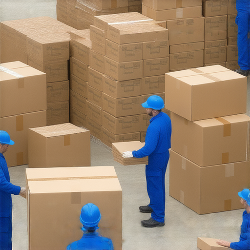 專業搬屋服務的搬家工人正在打包物品，如同七劍下天山般協力合作，展示高效率和專業技巧，為客戶提供安全可靠的搬家體驗。