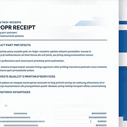 二聯收據的專業印刷服務示意圖，展示高品質印刷效果及設計細節，揭示二聯收據的隱藏優勢，探索專業印刷服務的多樣選擇。