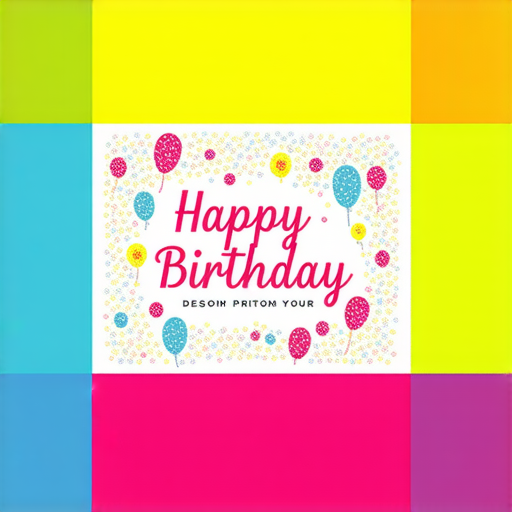 驚喜賀卡設計展示，色彩繽紛的賀卡上印有祝福文字，專業印刷服務標誌，讓心意傳遞更加完美，點擊立即探索更多設計選項。