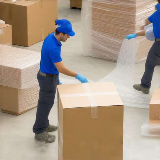 搬屋服務專業團隊正在使用保護膜包裹家具，確保物品安全不受損，展示搬屋新秘訣。選擇我們的服務，讓您搬家安心無憂，探索更多細節。