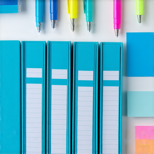 探索專業文件整理的秘密圖片，展示A4和F4夾的使用，提高工作效率的技巧，整齊的文件夾和文具創造井然有序的工作環境，幫助提升整理能力和專業形象。