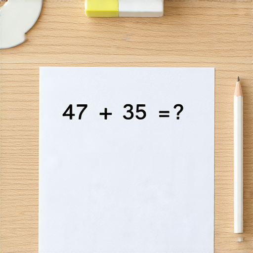 好的，這裡有一題加法問題：

請計算： 47 + 35 = ?

你可以試著算出來！