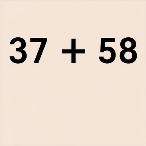 好的，請看下面這道加法題：

請計算：  
37 + 58 = ?  

你可以試著計算看看，然後告訴我答案！