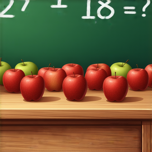 好的，這是一道加法題：

如果有 27 顆蘋果，然後又買了 18 顆蘋果，請問現在總共有多少顆蘋果？

你可以用公式：27 + 18 = ? 來計算。請問答案是多少呢？
