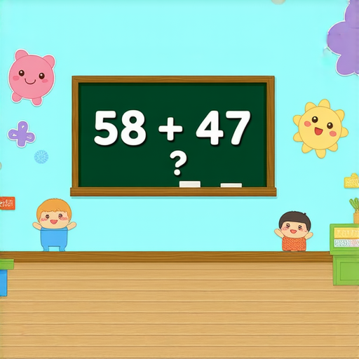 好的！這是一道加法題：

請計算：   
58 + 47 = ?  

你可以試著算算看！