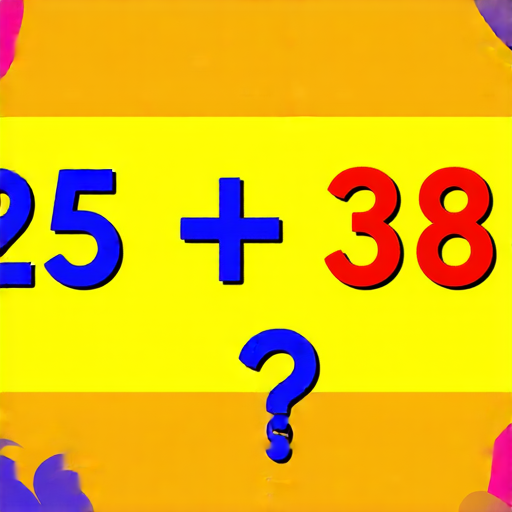 好，這是一道加法題：

請計算：  
25 + 38 = ?  

答案是多少呢？