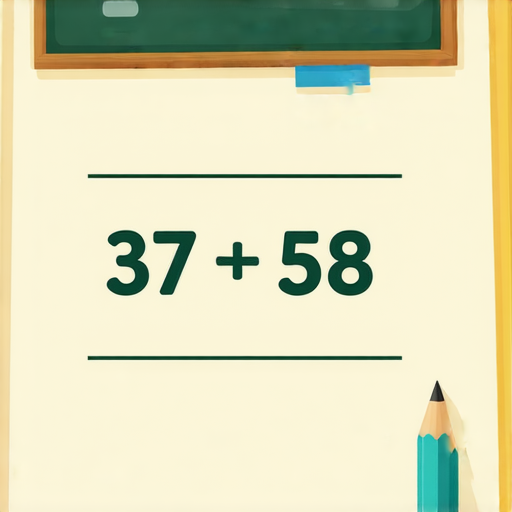 好的，這是一題加法題：

請計算：  
**37 + 58 = ?**

你可以自己計算看看答案是多少！如果需要答案或者進一步的解釋，隨時告訴我！
