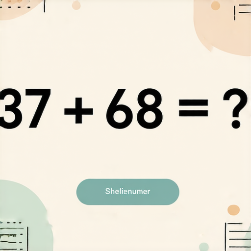 當然可以！請看這道加法題：

37 + 68 = ?

請你試著計算出答案！