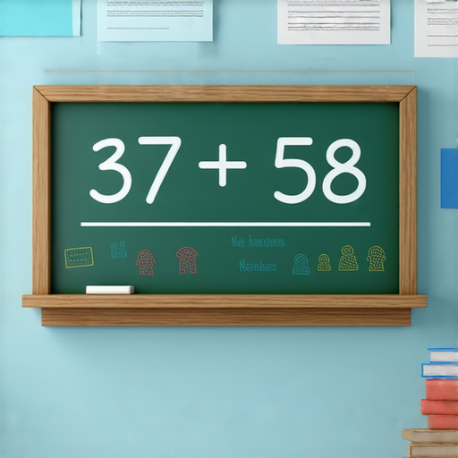 當然可以！請計算以下的加法：

**37 + 58 = ?**

你試著計算一下，看結果是多少！