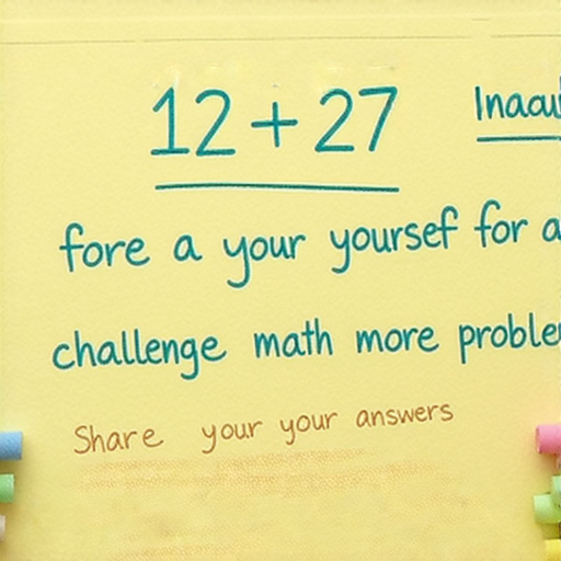 當然可以！請看這道加數題：

**12 + 27 = ?**

你可以試著計算出來！如果需要答案或更多練習題，隨時告訴我喔！
