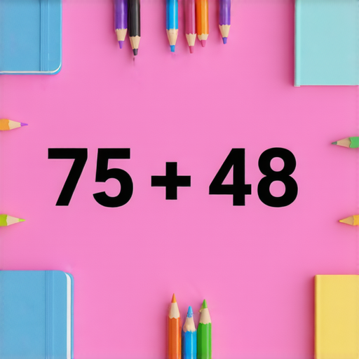 好的，請看以下的加法題：

75 + 48 = ?

你可以試著算出答案！如果需要解答，隨時告訴我哦！