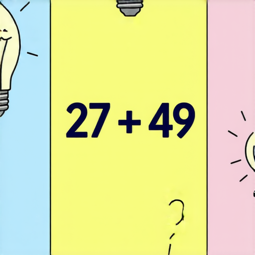 好的，這裡有一題簡單的加法題目：

請計算：27 + 49 = ? 

你可以試著計算一下！