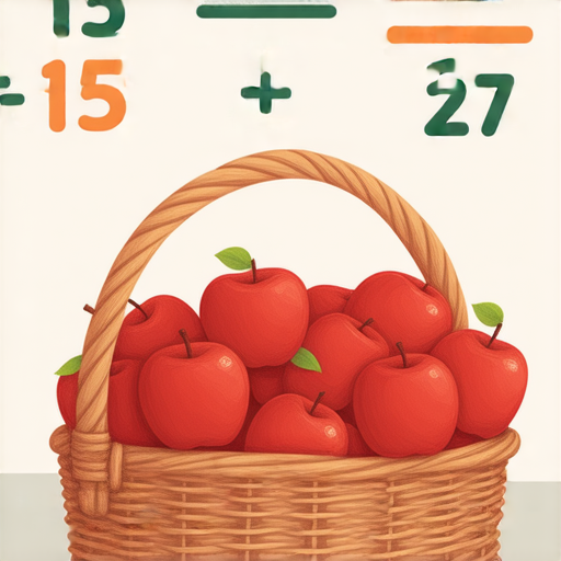 當然可以！請看以下的加數題：

如果一個籃子裡有 15 個蘋果，然後又新增了 27 個蘋果，這個籃子裡現在總共有幾個蘋果？

請你計算 15 + 27 = ?