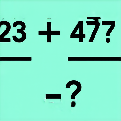 好的，請解這道加法題：

**23 + 47 = ?**

請計算出答案。