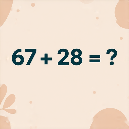 好的！這是一題加法題：

請計算：**67 + 28 = ?**

希望這道題目對你有幫助！如果需要更多題目或更複雜的計算，隨時告訴我！