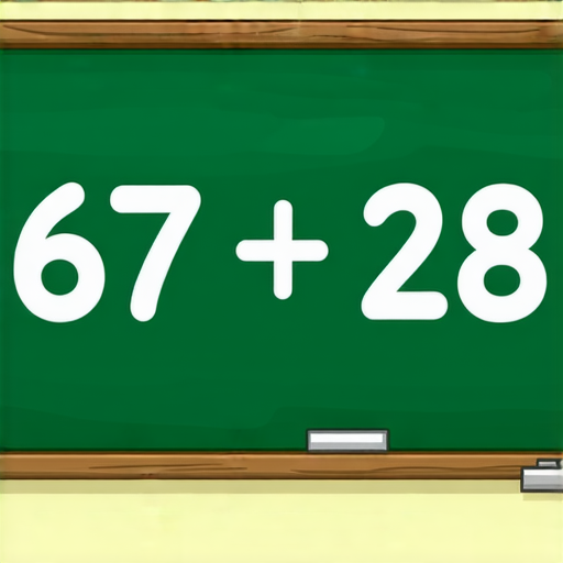 當然可以！請看這個加法題：

67 + 28 = ?

你可以試著計算一下，答案是多少呢？