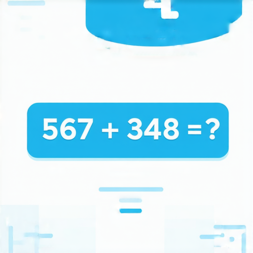 好的，這是一道加法題：

請計算：567 + 348 = ? 

你可以試著解答，然後告訴我你的答案！