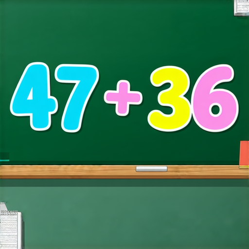 好的，這是一道加法題：

請計算以下數字的和：

47 + 36 = ?

你可以試著計算看看！