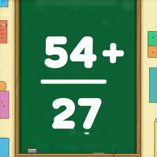 好的，請看這道加法題：

**題目：**

54 + 27 = ?

請試著計算一下！