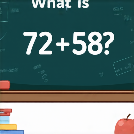 當然可以！請解這道加法題目：

**72 + 58 = ?**

你能算出答案嗎？
