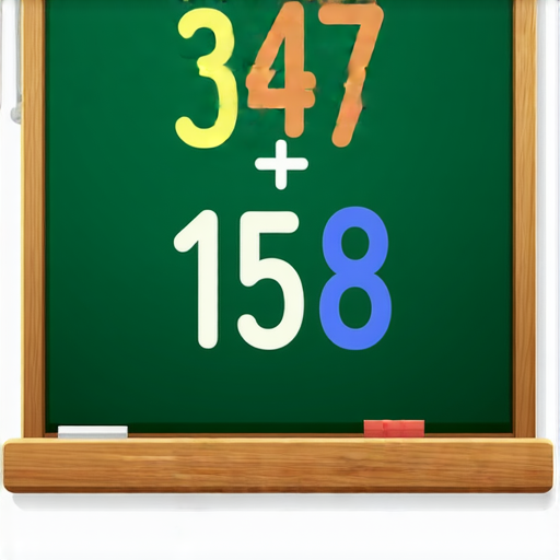 好的，這是一道加法題：

請計算以下數字的和：

**347 + 158 = ?**

你可以試著計算一下，然後告訴我你的答案！
