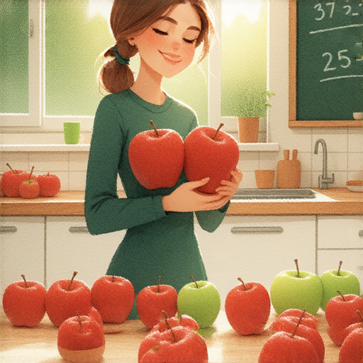 好的，這是一題加法問題：

如果媽媽有37個蘋果，爸爸給了她25個蘋果，那麼媽媽現在一共有多少個蘋果？

你可以計算一下，然後告訴我答案！