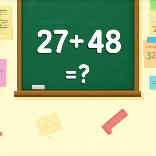 好的，這是一道加法題：

**題目：**

請計算下列數字的和：

27 + 48 = ?

你可以試著計算一下，答案是什麼呢？