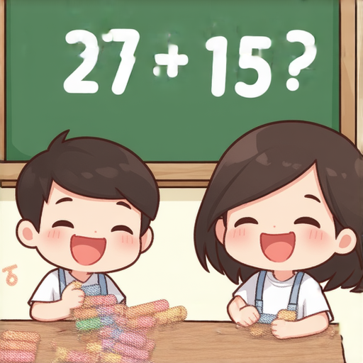 好的，這裡有一個加法題目：

如果小明有 27 顆糖果，而小華有 15 顆糖果，請問他們兩個一共有多少顆糖果？

27 + 15 = ? 

你會得到多少呢？
