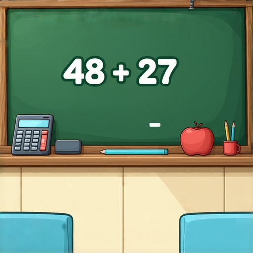 好的，這是一道加法題：

請計算 48 + 27 = ?

你可以試著自己算一下，然後告訴我你的答案！