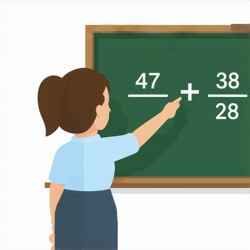 好的，請解這道加數題：

\( 47 + 38 = ? \)

你可以先將兩個數字的個位數和十位數分開來加，然後把結果合併。試試看！