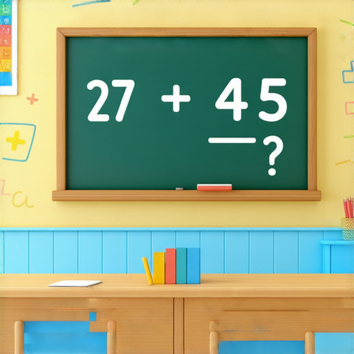 當然可以！這是一道加法題：

請計算 27 + 45 = ?

你可以試著算算看！