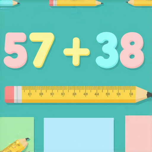 好的，這是一道加法題：

請計算：  
57 + 38 = ? 

請問答案是什麼？