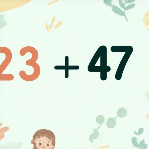 當然可以！請您算一下這道加法題：

**23 + 47 = ?**

請您算出答案！