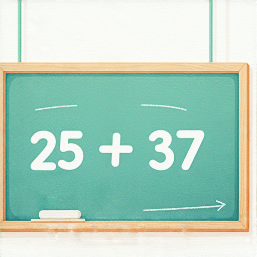 當然可以！請回答下列加法問題：

**25 + 37 = ?**

你可以試著計算一下，然後告訴我答案！