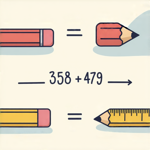 好的，這是一道加法題：

請問 \( 358 + 479 = ? \)

你可以試著計算一下答案是什麼！