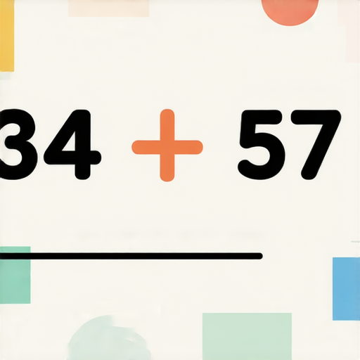 當然可以！請看下面這道加法題：

**題目：** 34 + 57 = ?

希望你可以計算出答案！如果需要解答或其他問題，隨時告訴我。