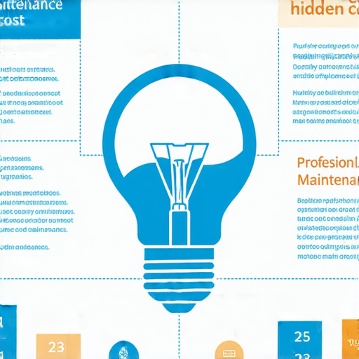 投影機燈泡隱藏成本與專業維修服務的資訊圖，強調高效顯示的重要性，展現燈泡更換及維護的關鍵細節，幫助用戶了解成本效益。