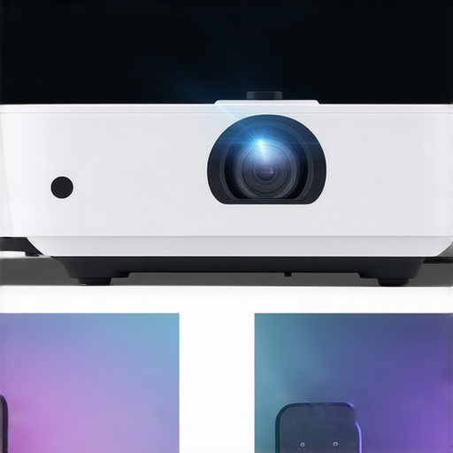 智能投影機展示其驚豔特性，背景顯示專業維修服務標誌，強調設備焕然一新的效果，讓用戶重拾高品質的影音體驗，提升使用滿意度。