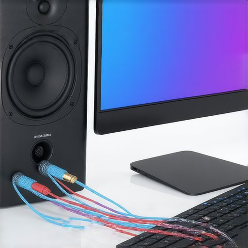 音響接入電腦的實用示範，顯示音響線路與電腦連接過程，強調專業維修秘訣與技巧，讓音質更佳，潛移默化提升使用體驗。