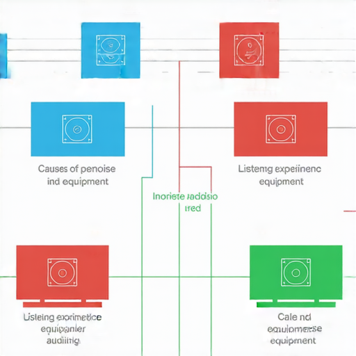 音響設備出現雜音的原因分析圖，解釋常見問題及解決方法，幫助使用者快速了解音響雜音來源，提升聆聽體驗，解決音響煩惱。
