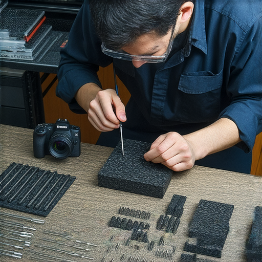 專業音響及相機維修服務圖片，突顯技術人員專注修復設備，讓畫面與聲音恢復原有魅力，適合有故障設備的用戶探索專業維修解決方案。