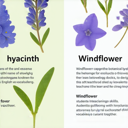 「你知道風信子與風煤的英文怎麼說嗎？來找外籍老師一起學習吧！」