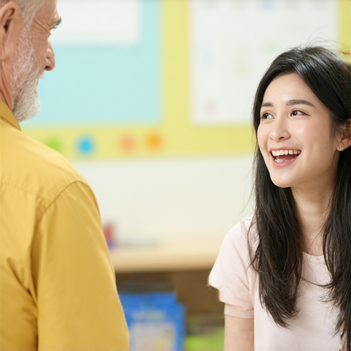 一對一外籍英文老師教學場景，學生與老師互動，促進流利英語學習，開啟學生的英語之旅，體驗高效的語言教學方法，提升口語與聽力能力。