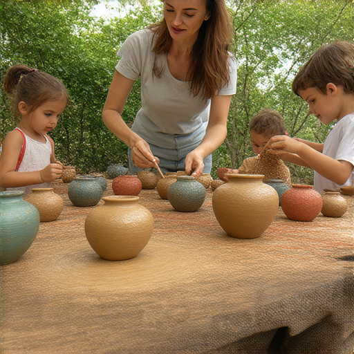 探索陶藝魅力的外籍英文老師與學生一對一互動，圍繞陶藝創作進行交流，提升創意與語言能力，展現陶藝作品與學習氛圍。