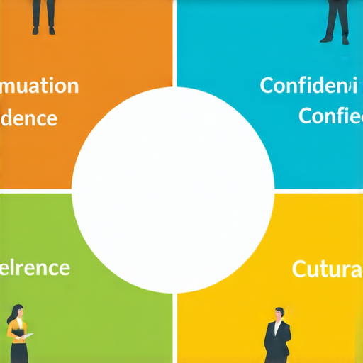 商務英語技巧提升談判能力的圖片，展示五個要點，強調溝通、信心、準備、文化意識和靈活性，吸引想提升商務英語談判能力的專業人士。