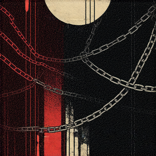 抗拒與索帶的插圖，呈現內心深處的秘密與隱藏動力，展現探索自我的旅程，啟發觀者思考自身情感與動機，強調內心矛盾的表達。