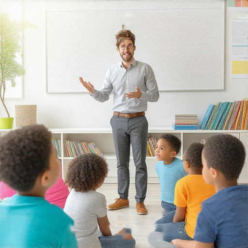 磨腳石與外籍老師互動的場景，外籍老師指導學生學習英語，展示學習過程中的技巧與方法，強調外籍老師在英語學習中的重要性，助你提升語言能力。