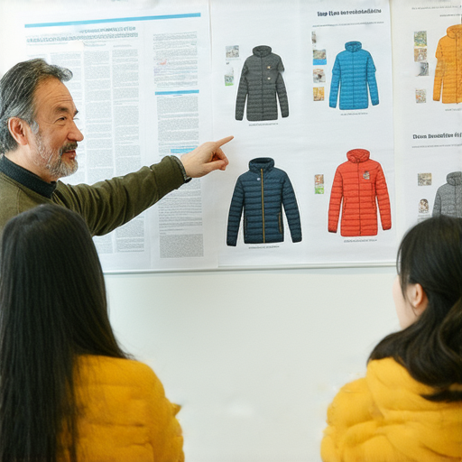 掌握羽絨外套的英語知識的圖片，展示外籍老師教學場景，強調一對一教學優勢，提升英文能力，適合對羽絨外套相關詞彙有需求的學習者。