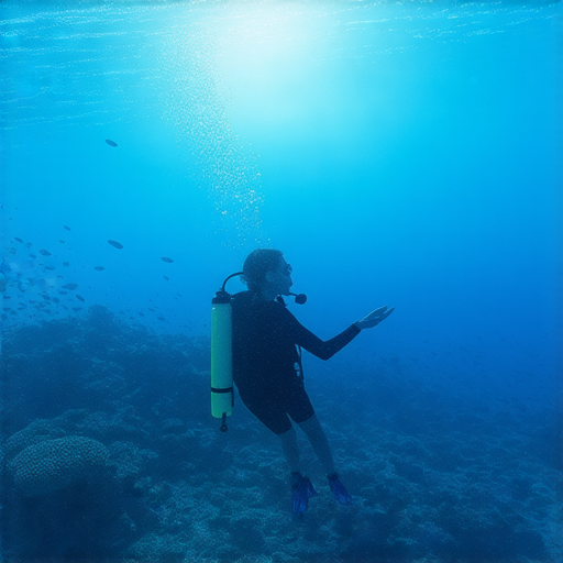 潛入學習海洋的場景，外籍英語老師與學生一對一浮潛，享受探索海洋的樂趣，燦爛陽光下的藍色海水，快來報名體驗浮潛課程！